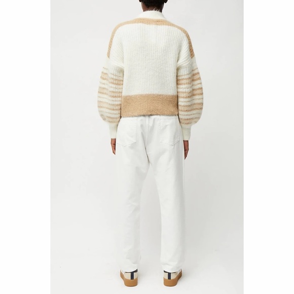 French Connection | Nika Half Zip Knit Sweater | Cream Pullover | Size M - Picture 4 of 6